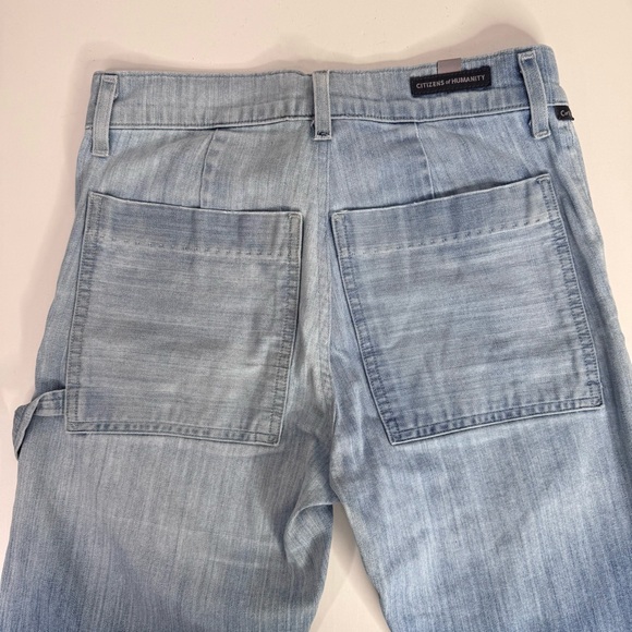 CITIZENS OF HUMANITY Leah 25 Cargo Straight Leg Light Wash Utility Denim Jeans - Picture 14 of 15